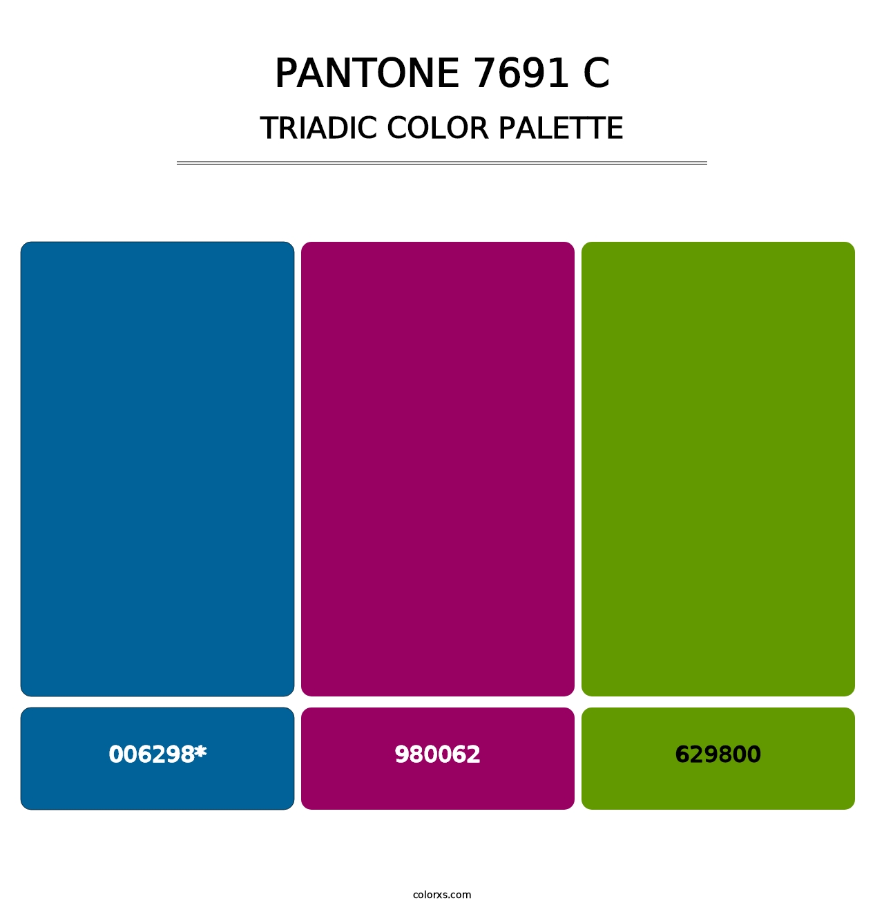 PANTONE 7691 C - Triadic Color Palette