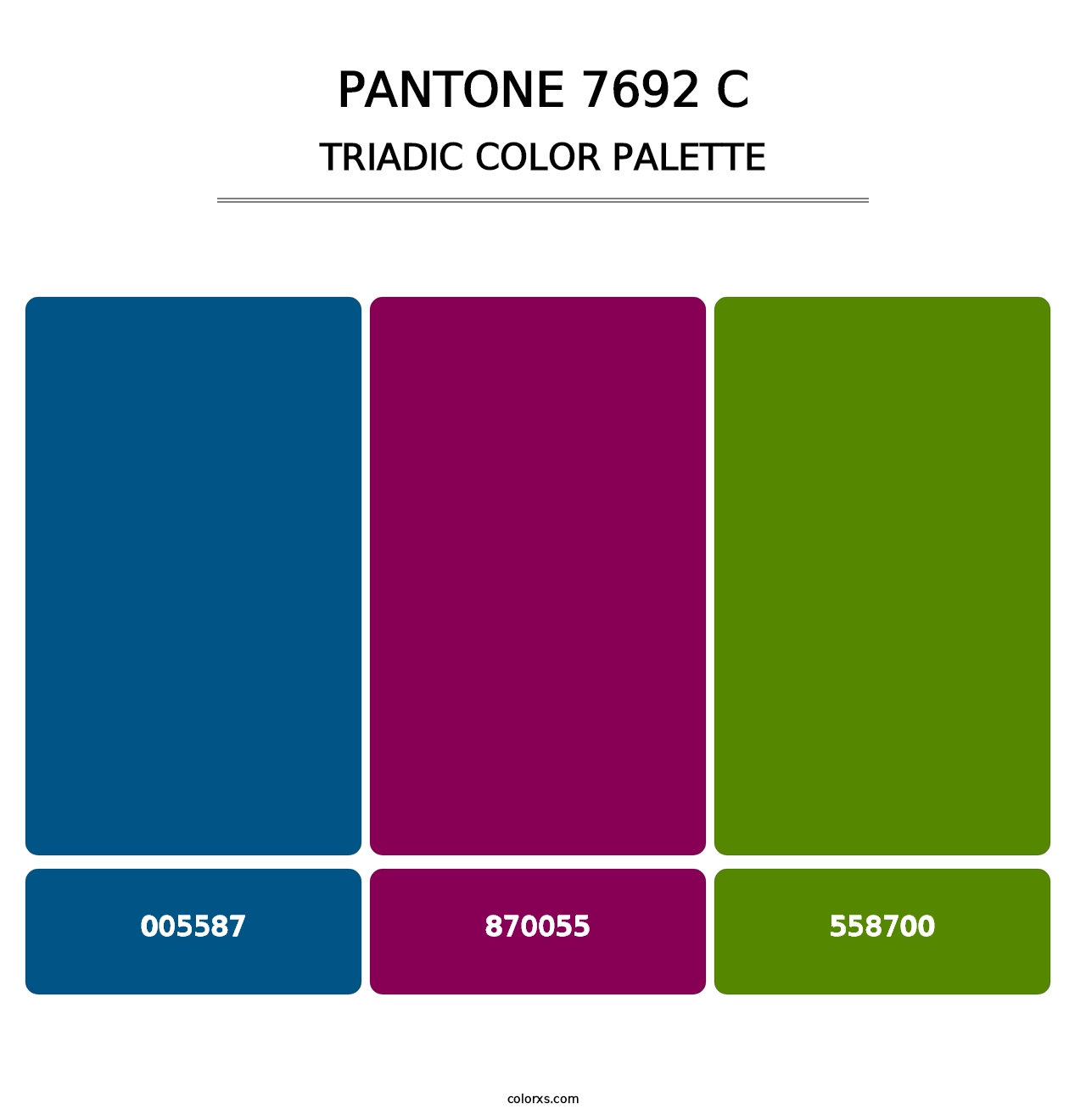 PANTONE 7692 C - Triadic Color Palette