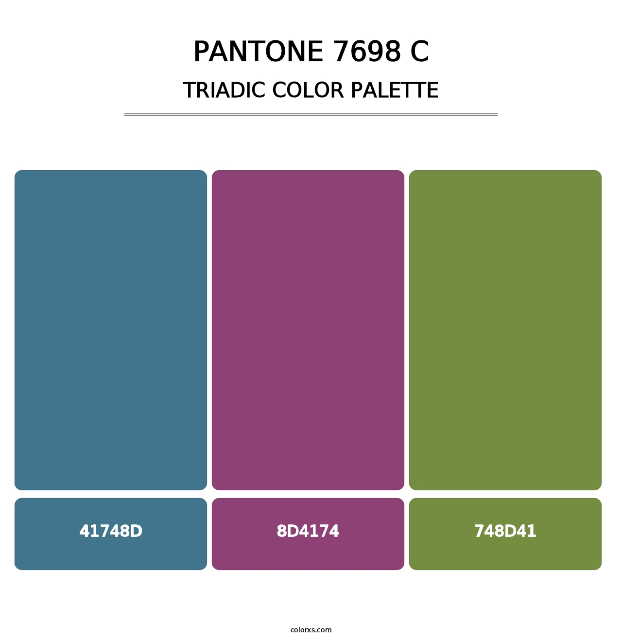 PANTONE 7698 C - Triadic Color Palette