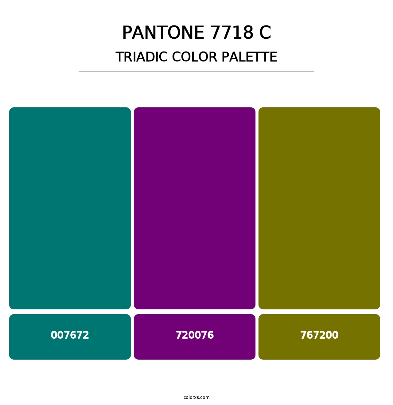 PANTONE 7718 C - Triadic Color Palette