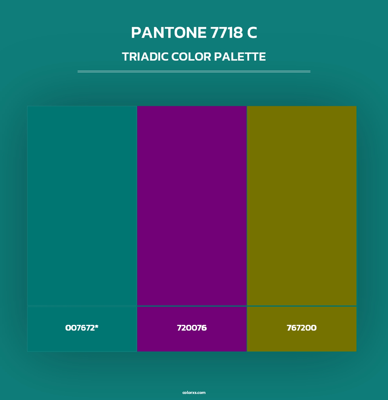 PANTONE 7718 C - Triadic Color Palette