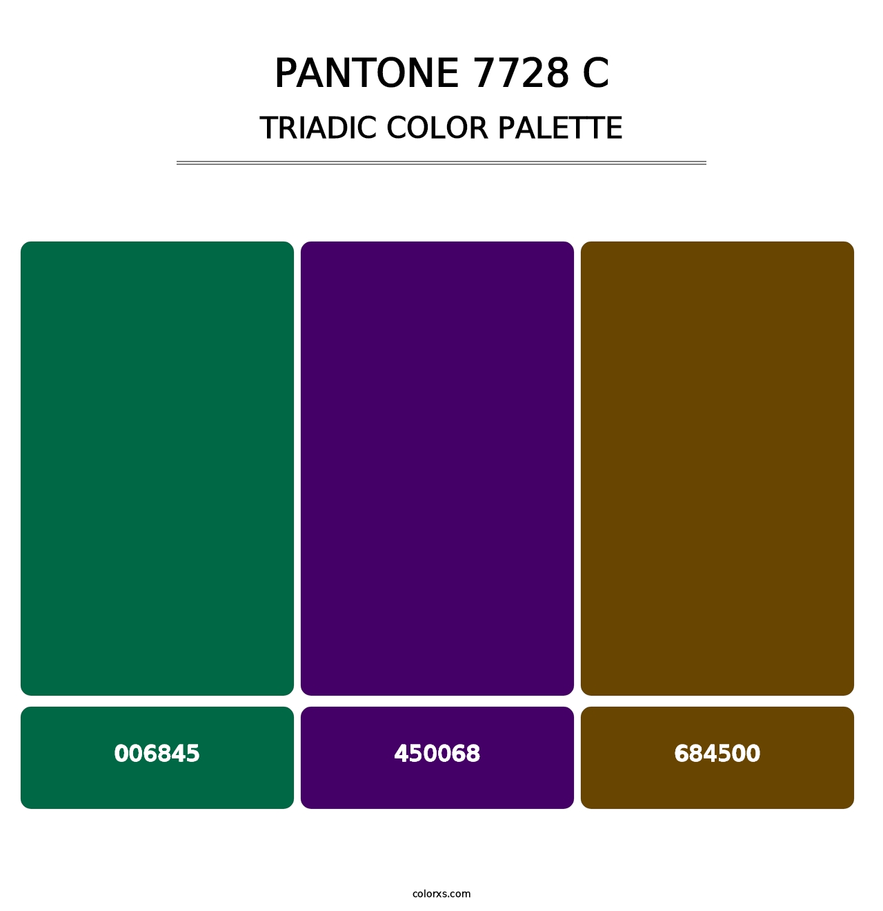 PANTONE 7728 C - Triadic Color Palette