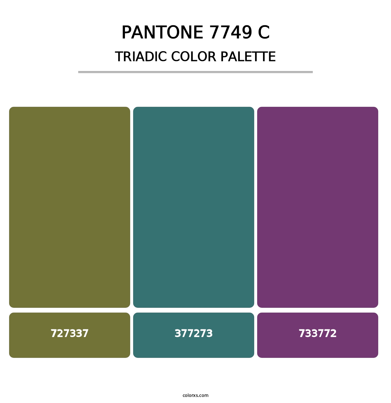 PANTONE 7749 C - Triadic Color Palette