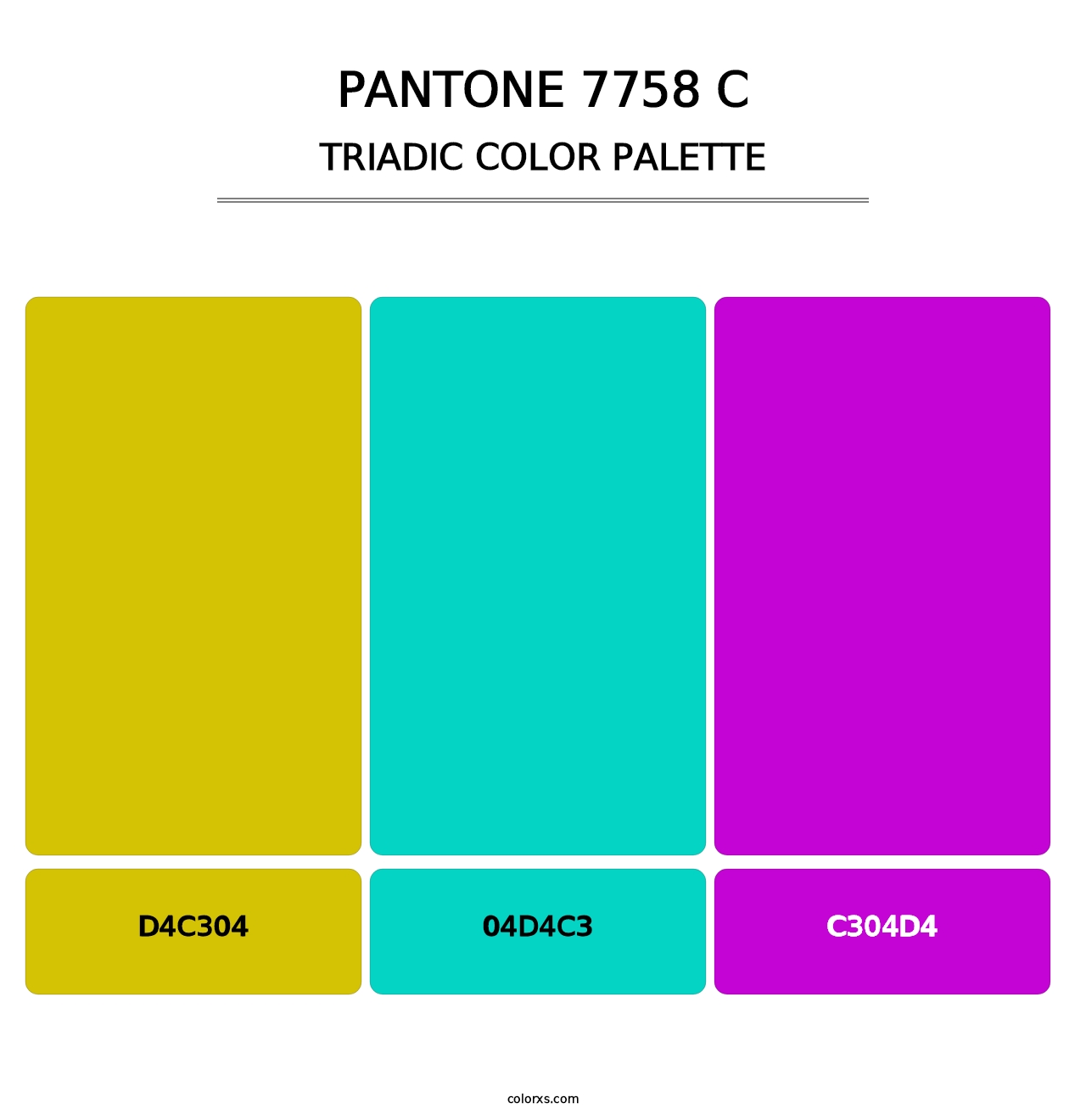 PANTONE 7758 C - Triadic Color Palette