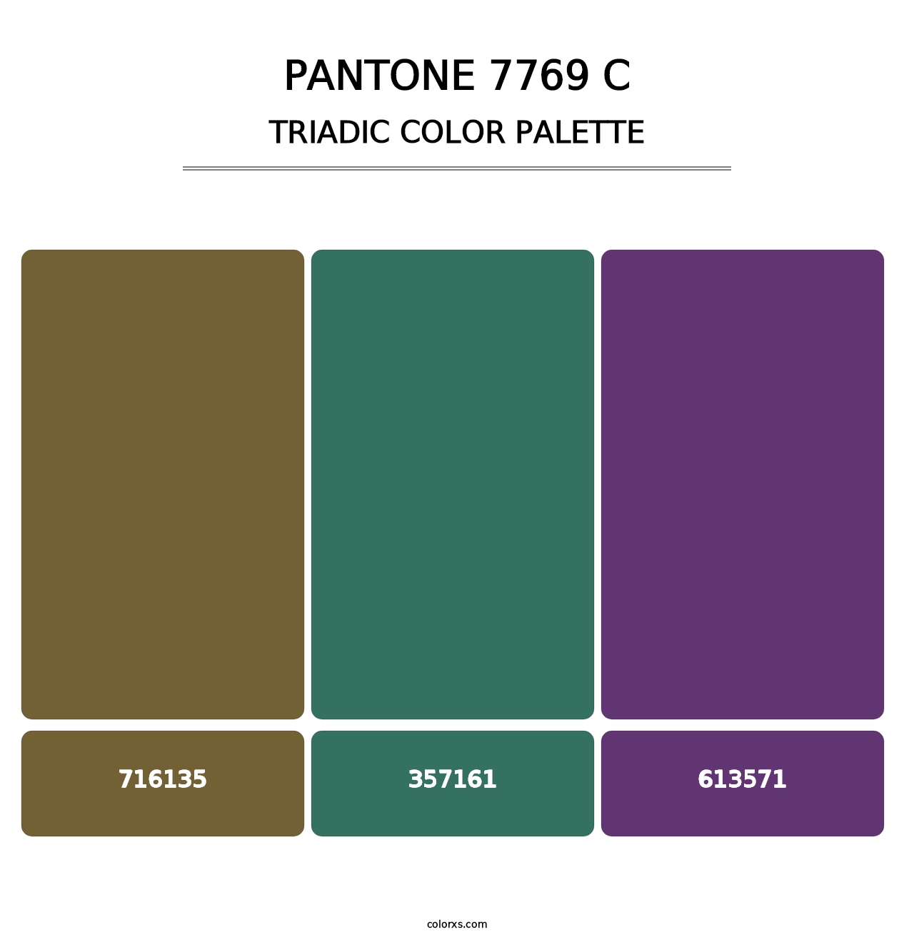 PANTONE 7769 C - Triadic Color Palette