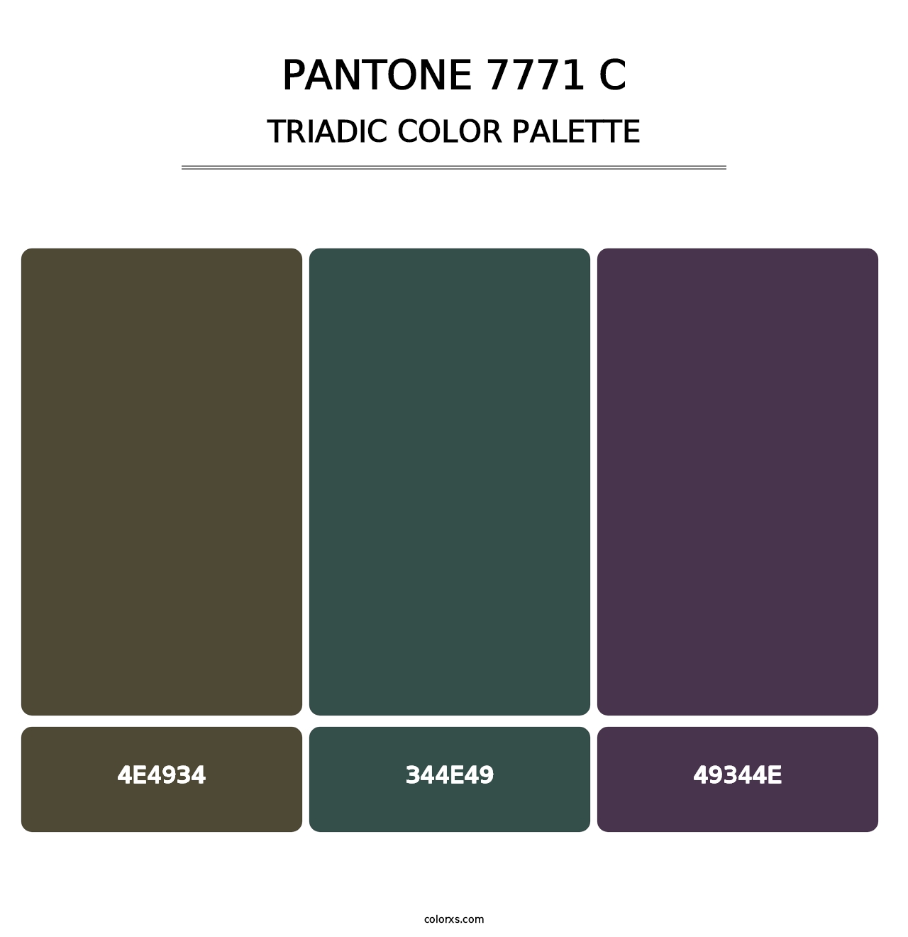 PANTONE 7771 C - Triadic Color Palette