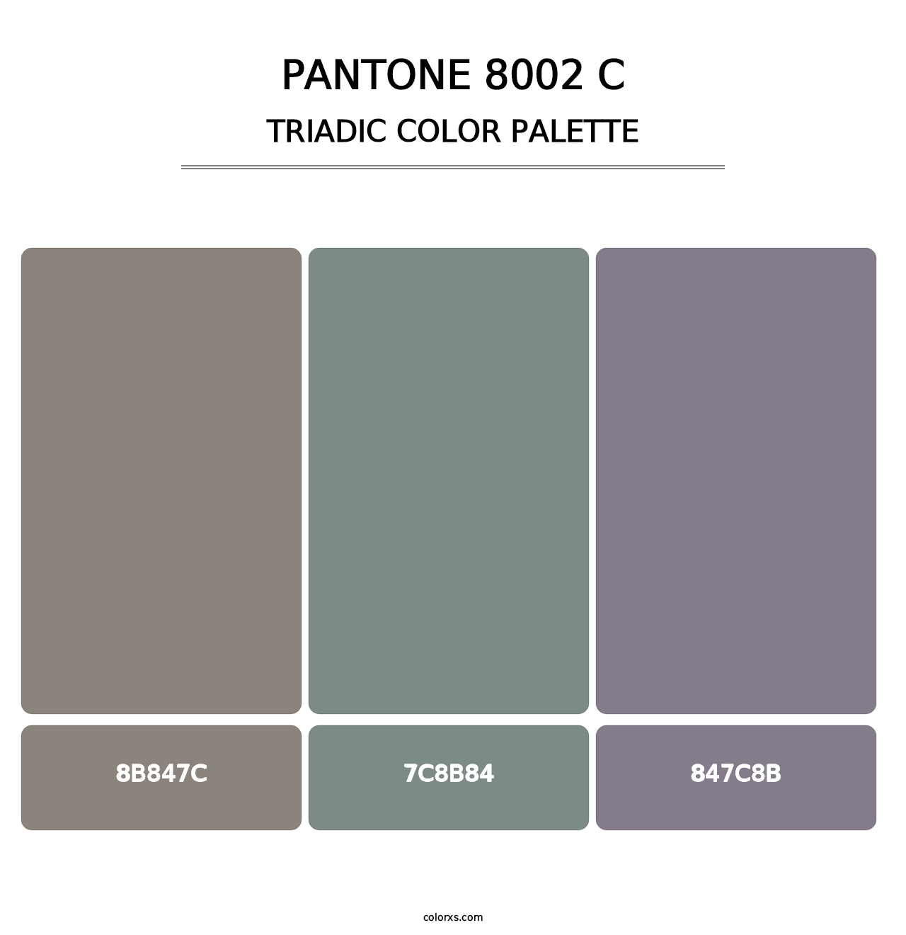 PANTONE 8002 C - Triadic Color Palette