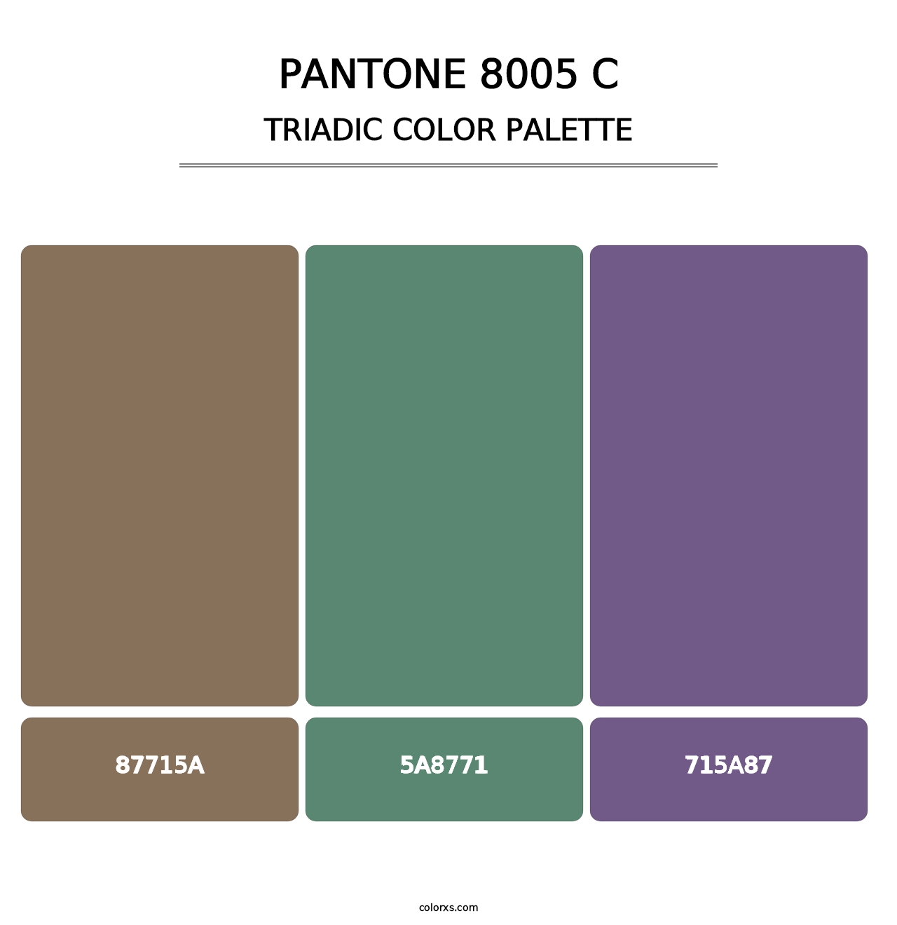 PANTONE 8005 C - Triadic Color Palette