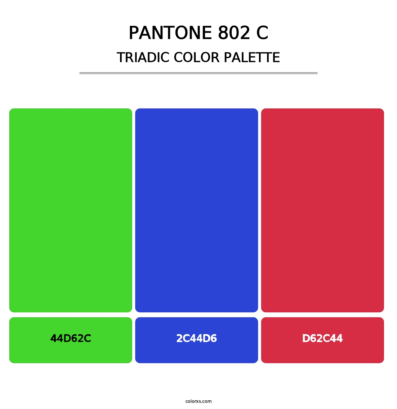 PANTONE 802 C - Triadic Color Palette