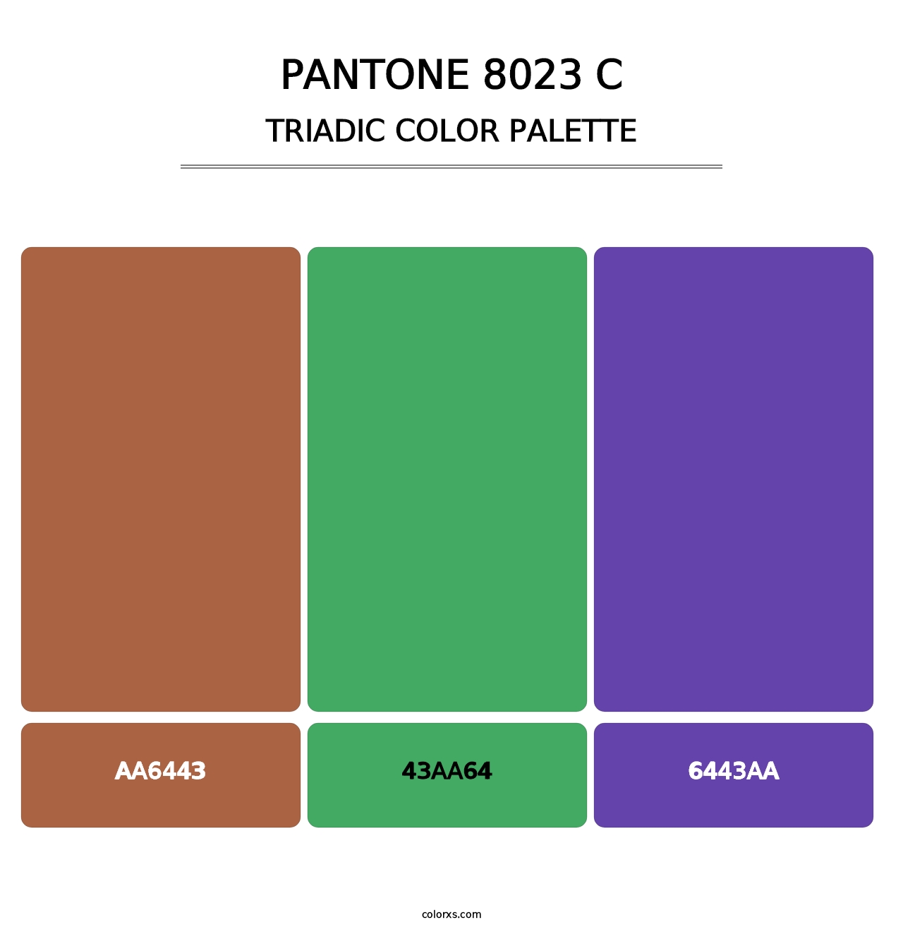 PANTONE 8023 C - Triadic Color Palette