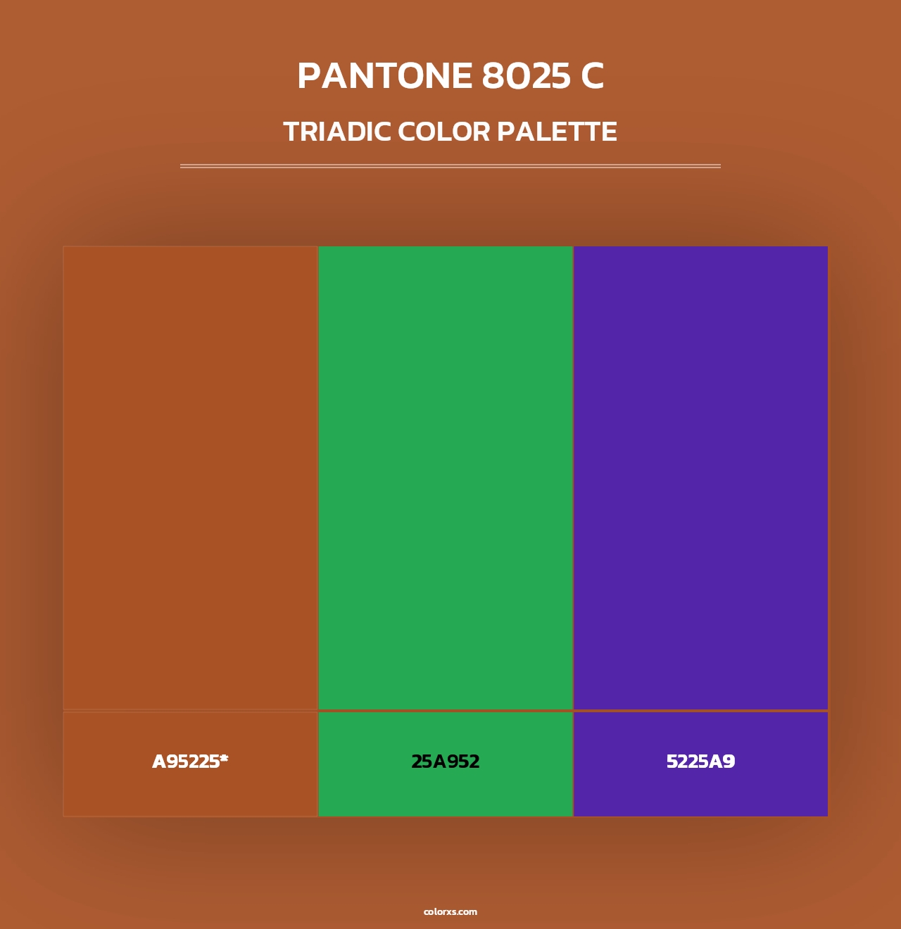 PANTONE 8025 C - Triadic Color Palette