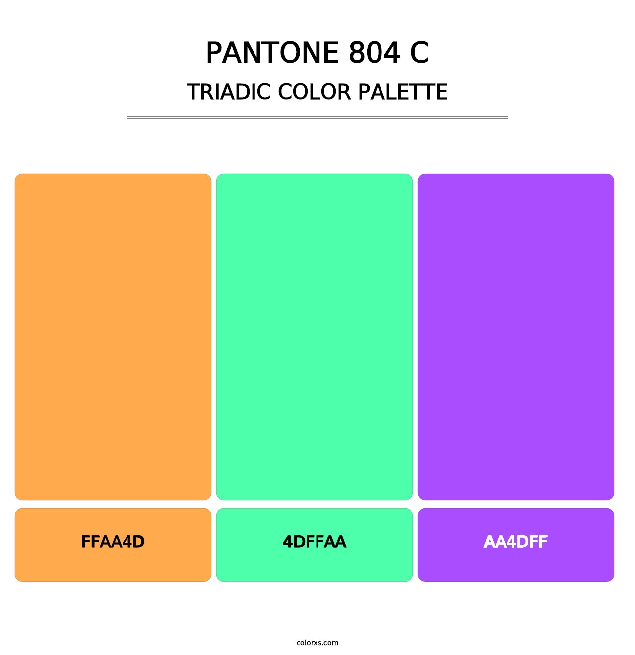 PANTONE 804 C - Triadic Color Palette