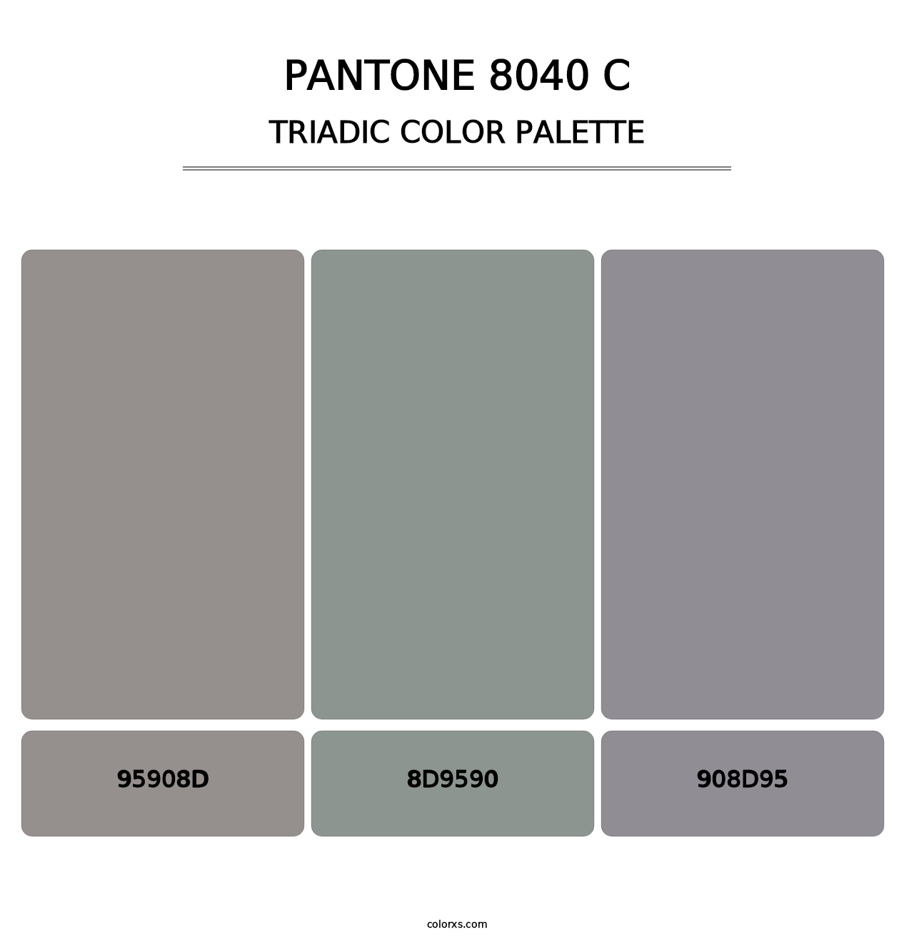 PANTONE 8040 C - Triadic Color Palette