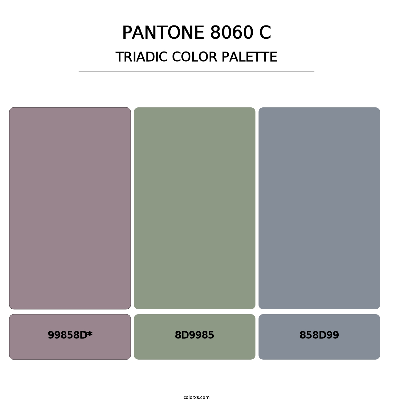 PANTONE 8060 C - Triadic Color Palette