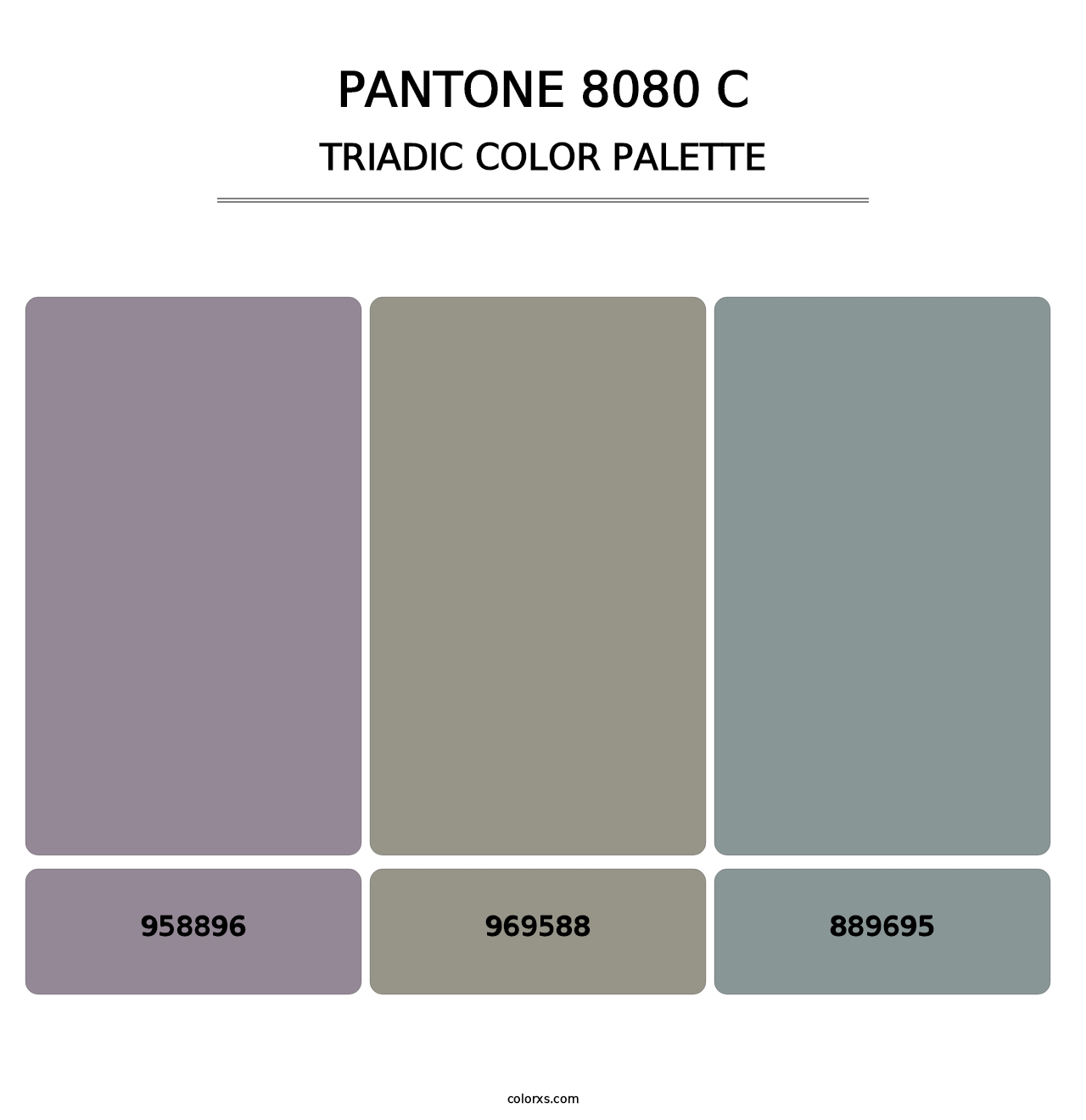 PANTONE 8080 C - Triadic Color Palette