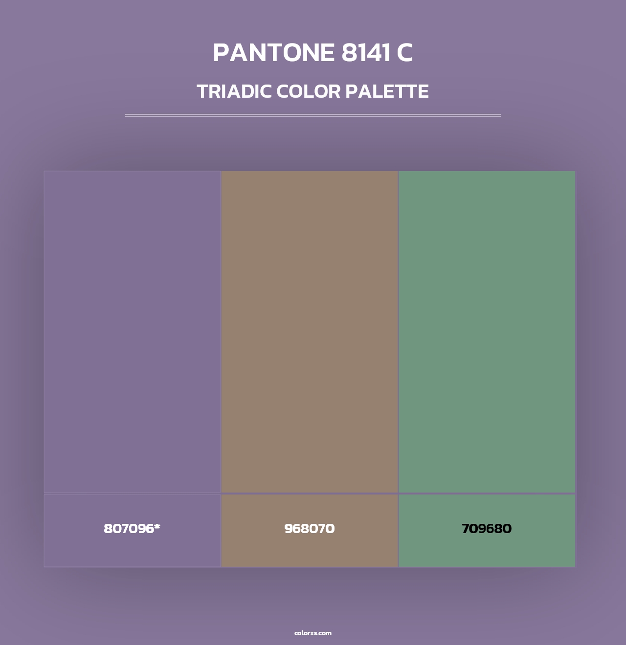 PANTONE 8141 C - Triadic Color Palette