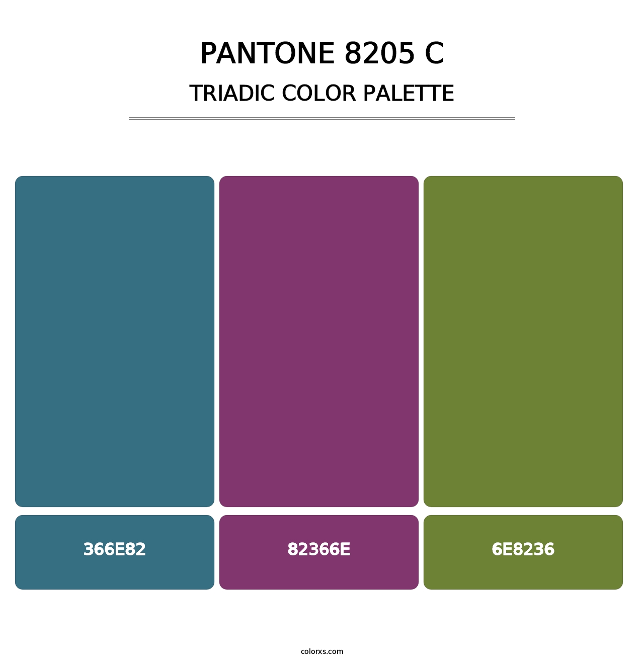 PANTONE 8205 C - Triadic Color Palette
