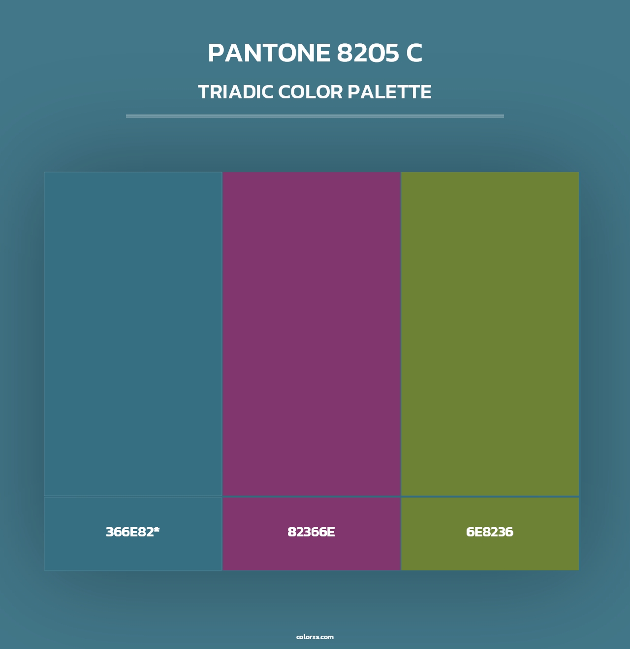 PANTONE 8205 C - Triadic Color Palette