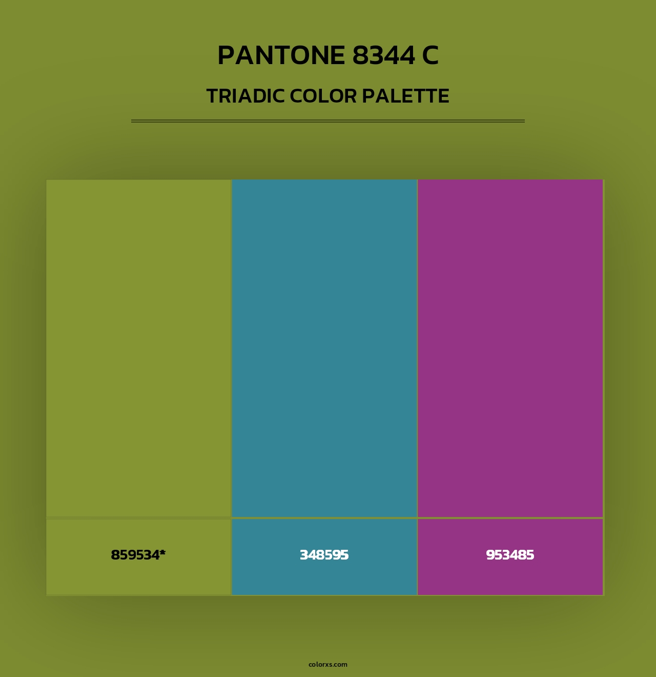 PANTONE 8344 C - Triadic Color Palette