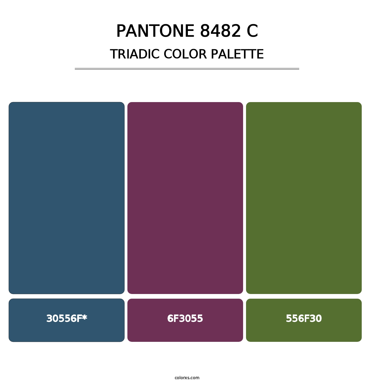 PANTONE 8482 C - Triadic Color Palette