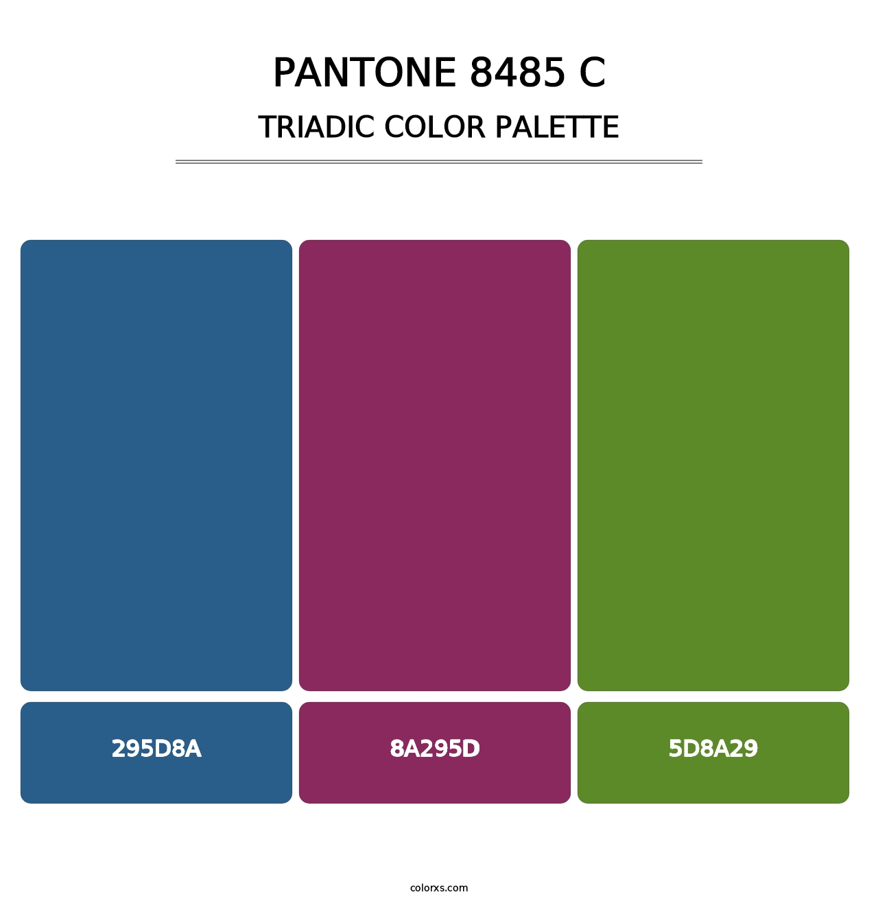 PANTONE 8485 C - Triadic Color Palette