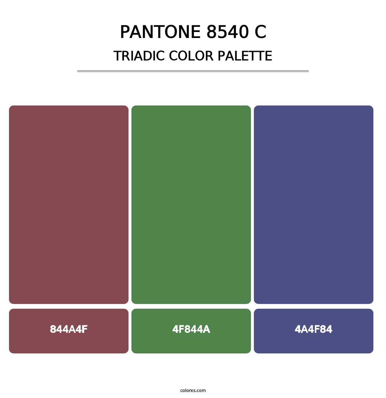 PANTONE 8540 C - Triadic Color Palette