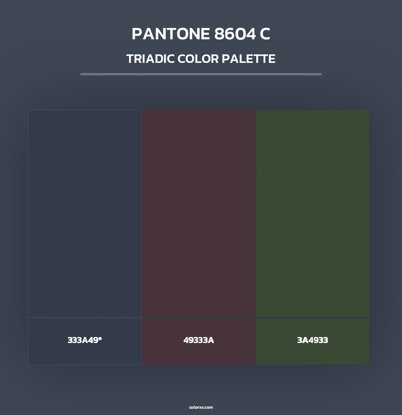 PANTONE 8604 C - Triadic Color Palette