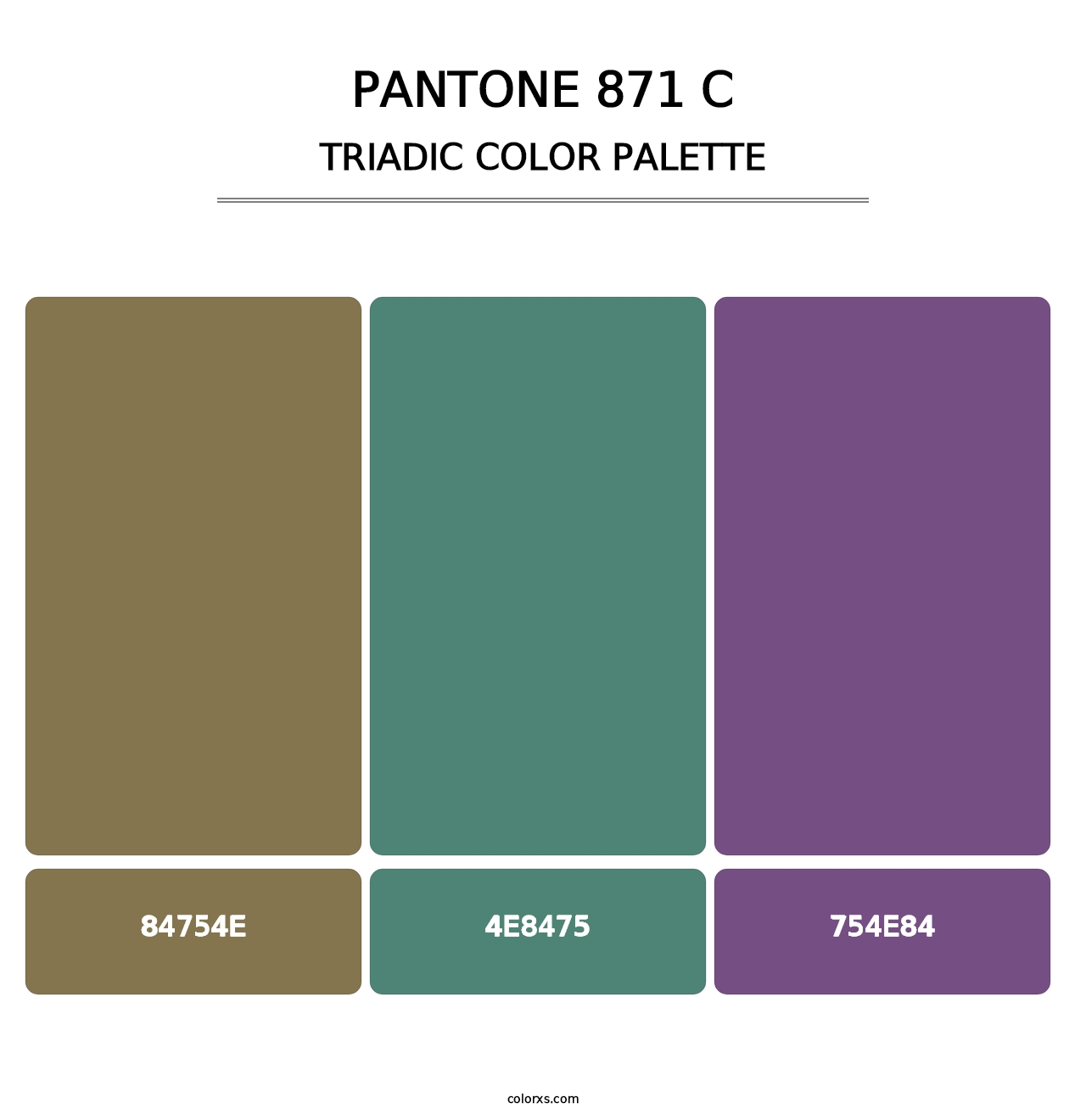 PANTONE 871 C - Triadic Color Palette