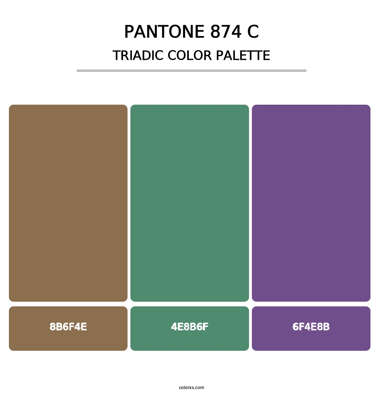 PANTONE 874 C - Triadic Color Palette
