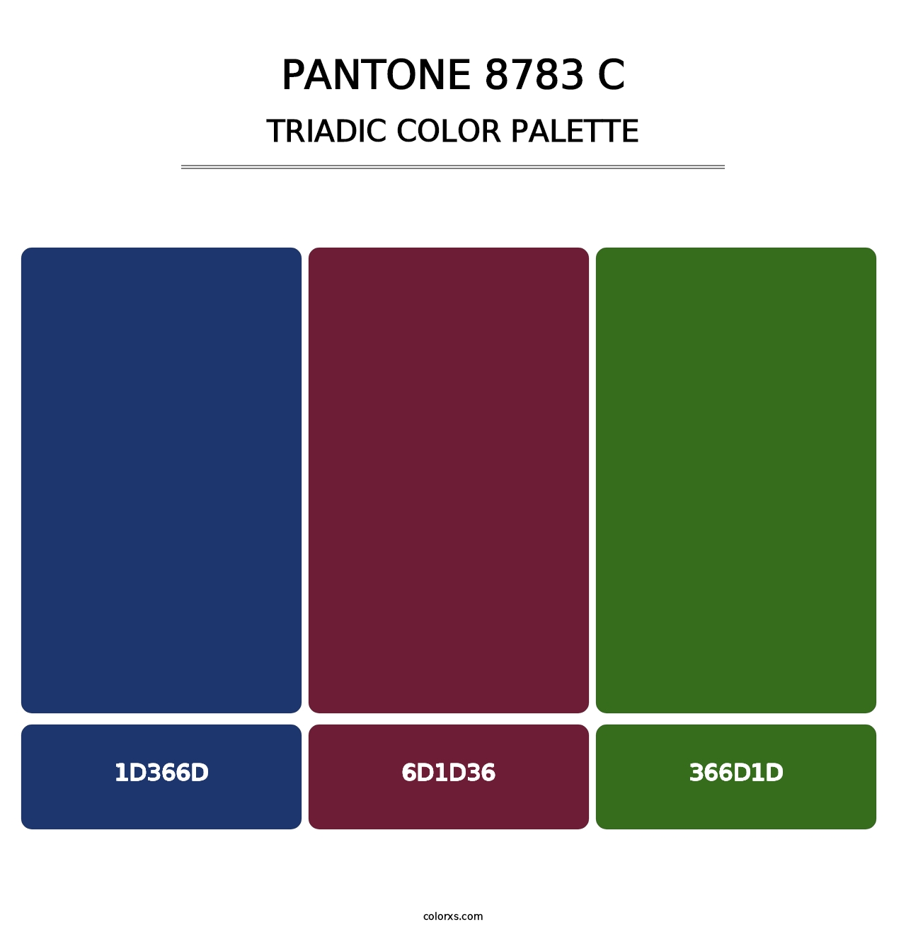 PANTONE 8783 C - Triadic Color Palette