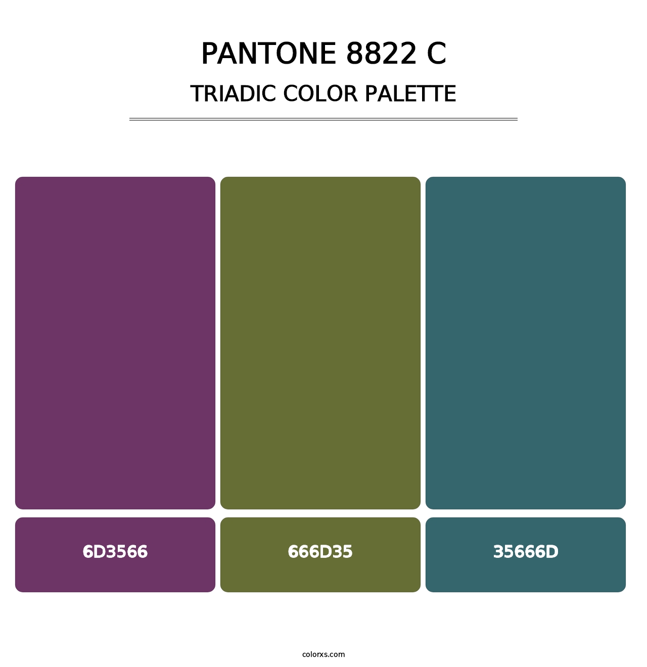 PANTONE 8822 C - Triadic Color Palette