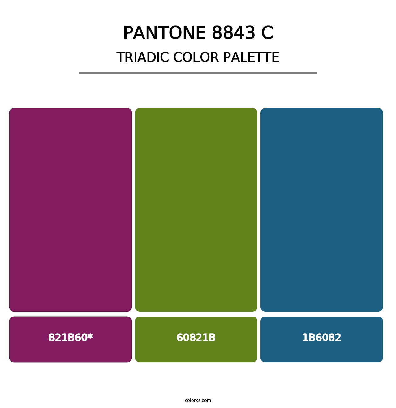 PANTONE 8843 C - Triadic Color Palette