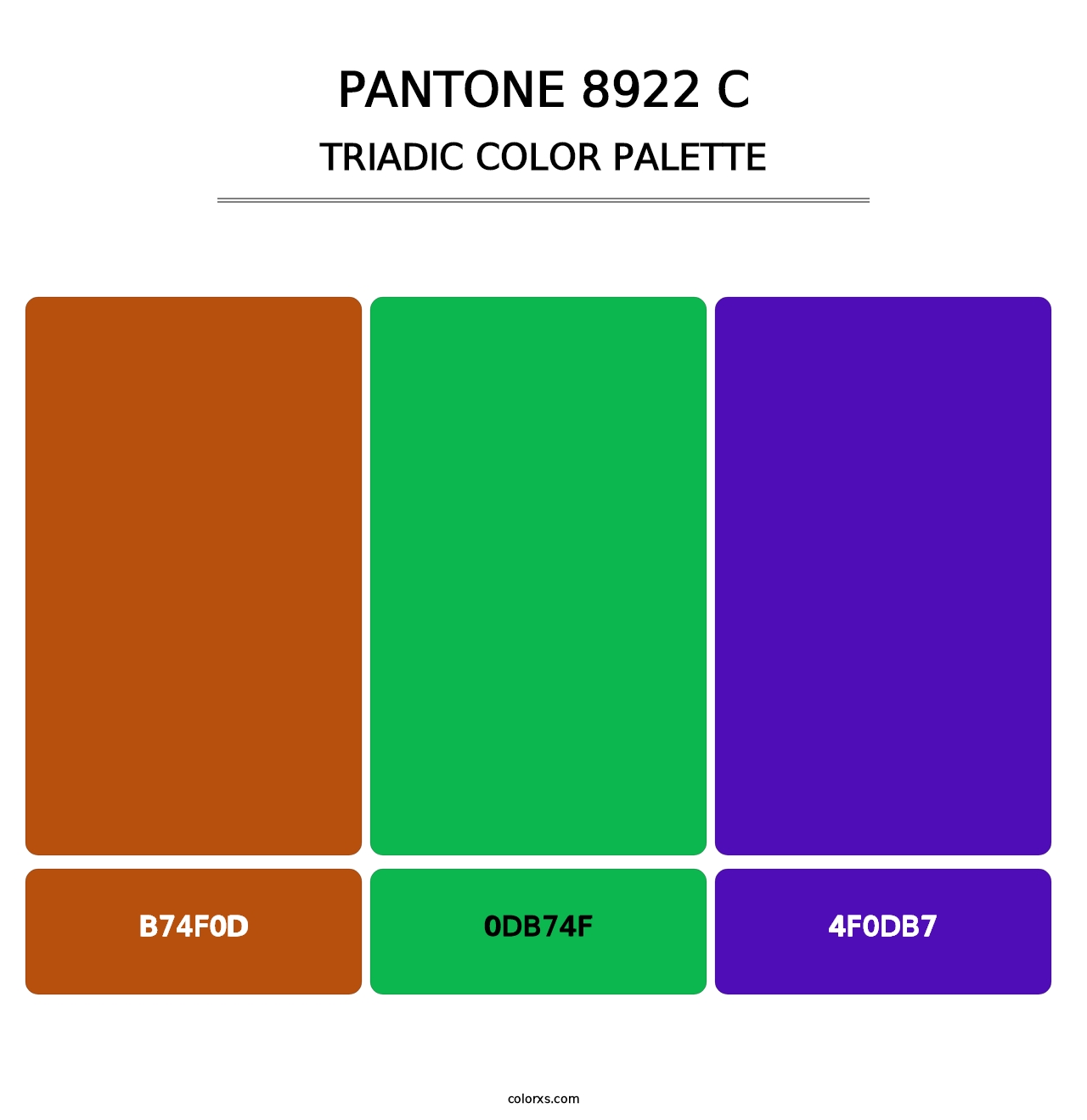 PANTONE 8922 C - Triadic Color Palette
