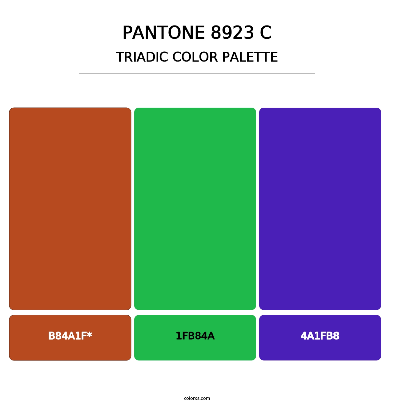 PANTONE 8923 C - Triadic Color Palette