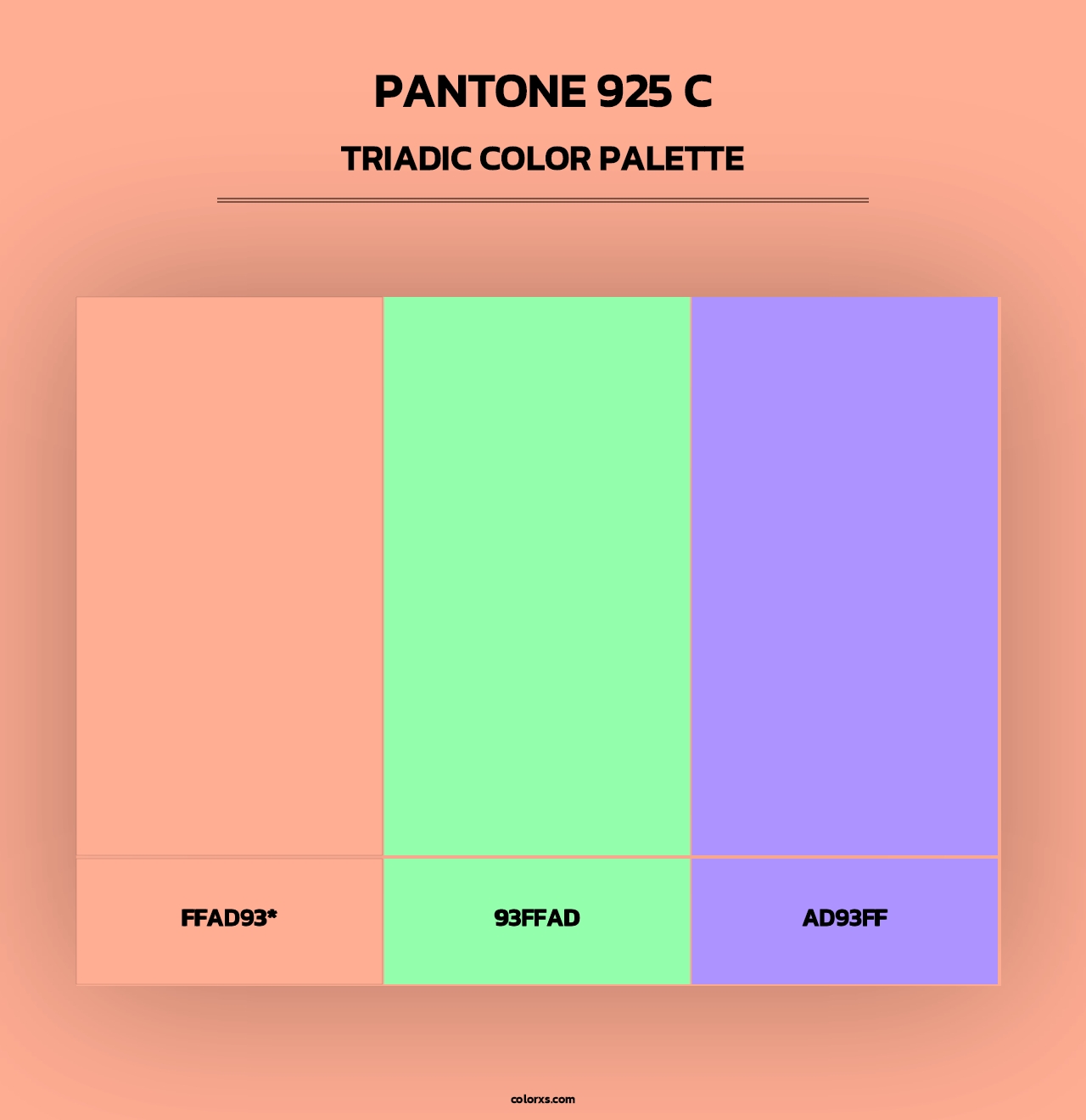 PANTONE 925 C - Triadic Color Palette