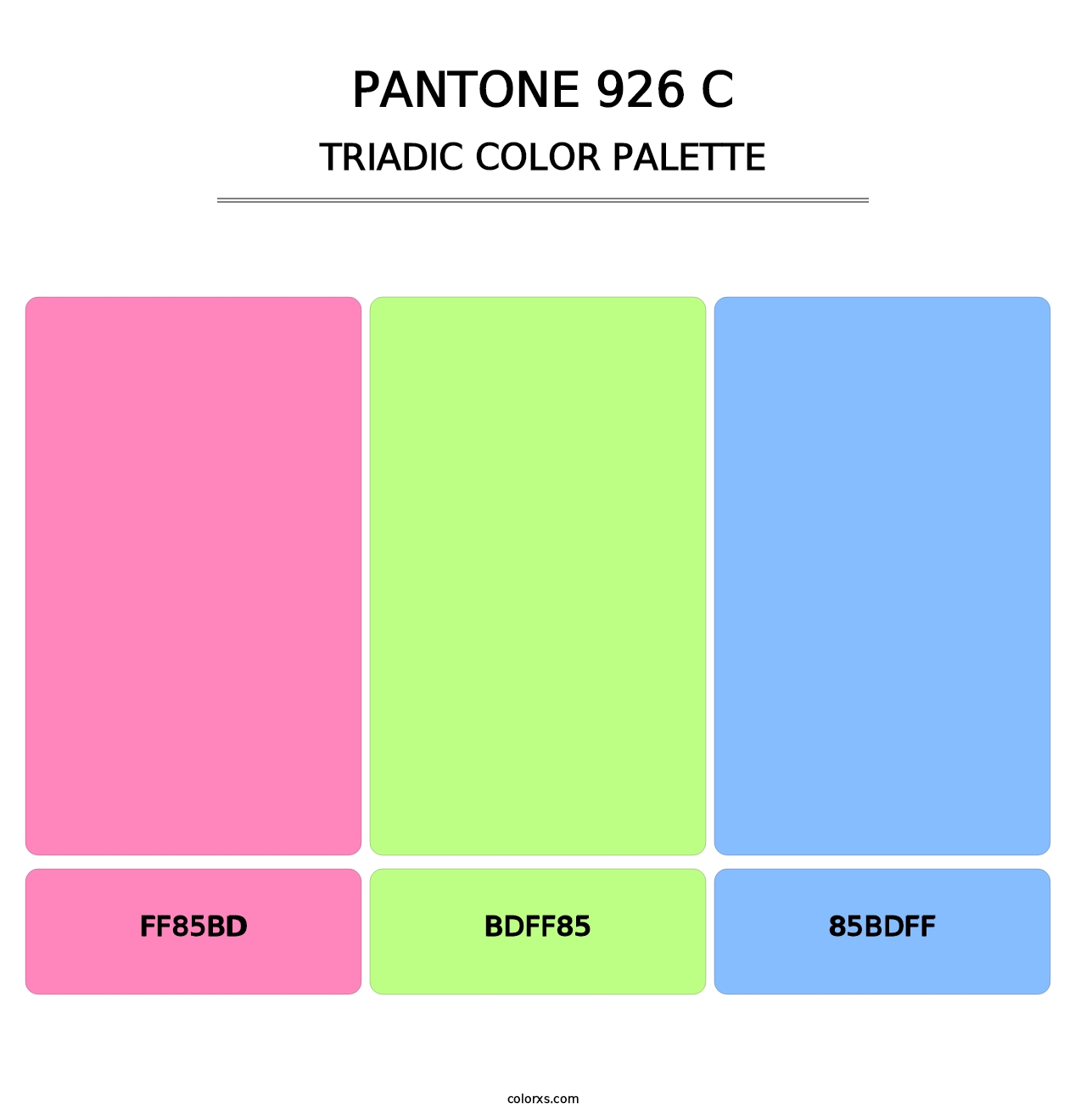 PANTONE 926 C - Triadic Color Palette