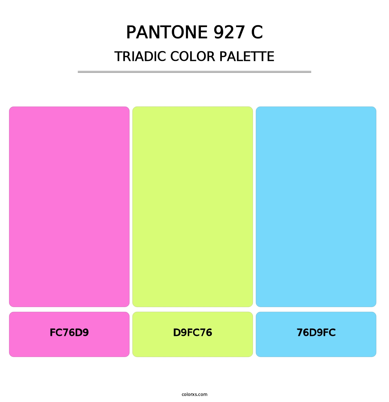 PANTONE 927 C - Triadic Color Palette