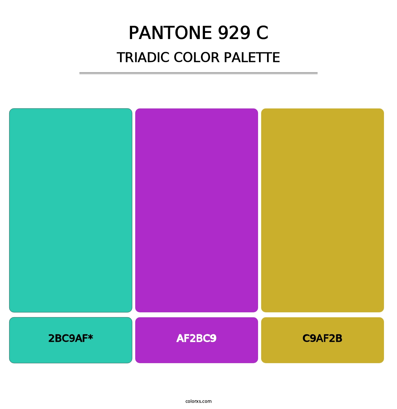 PANTONE 929 C - Triadic Color Palette