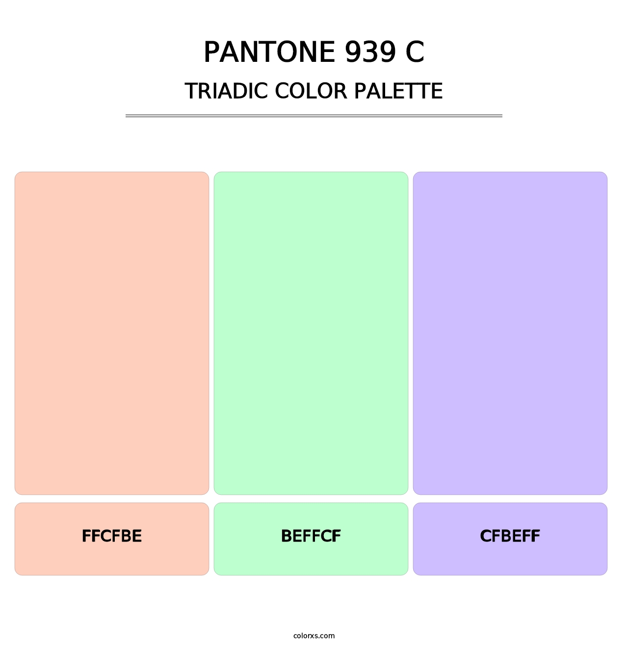 PANTONE 939 C - Triadic Color Palette
