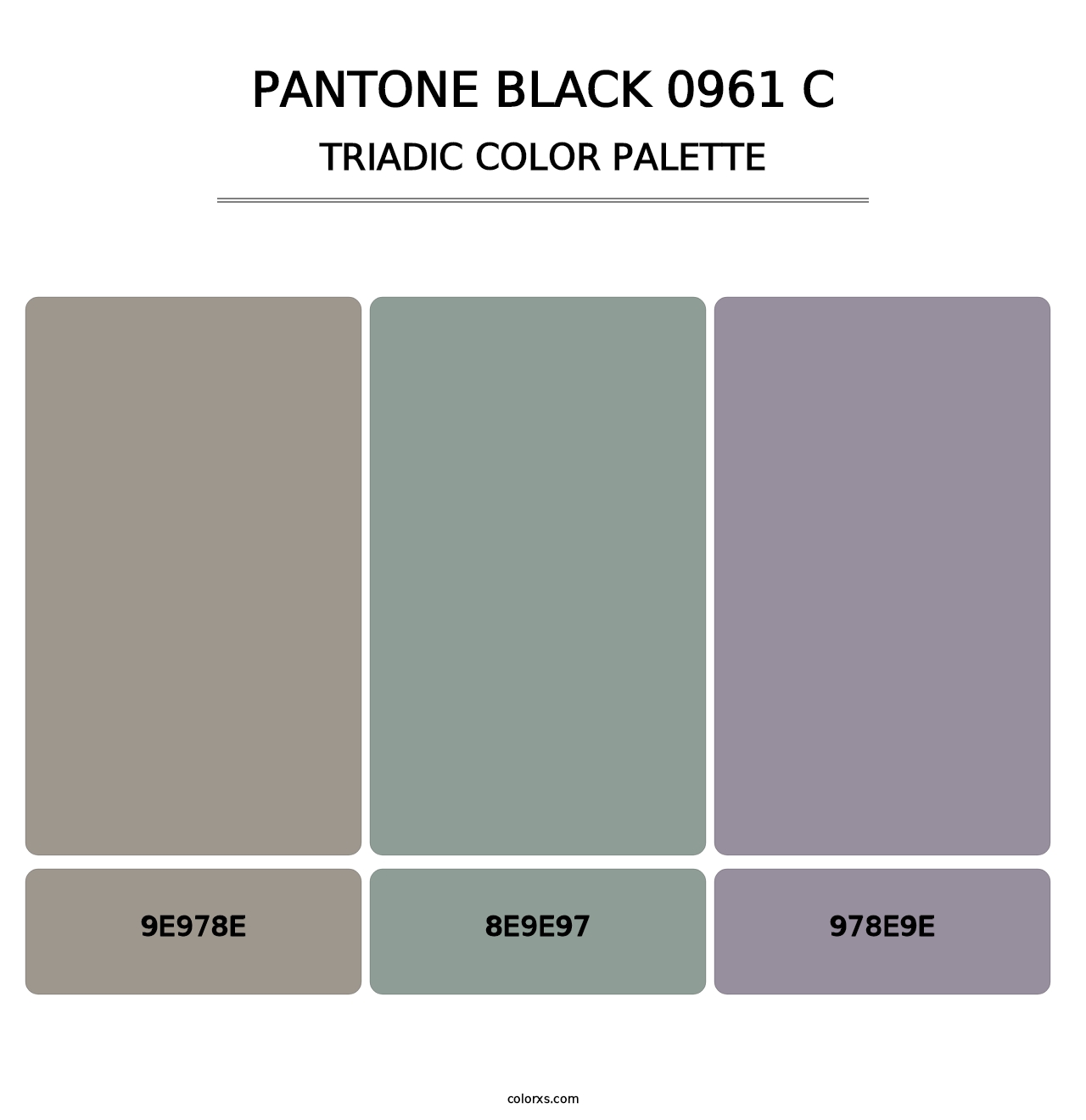 PANTONE Black 0961 C - Triadic Color Palette