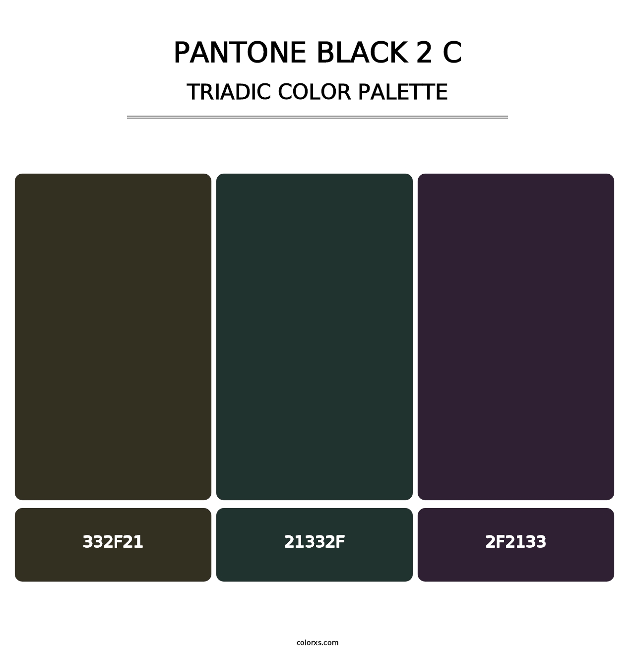 PANTONE Black 2 C - Triadic Color Palette
