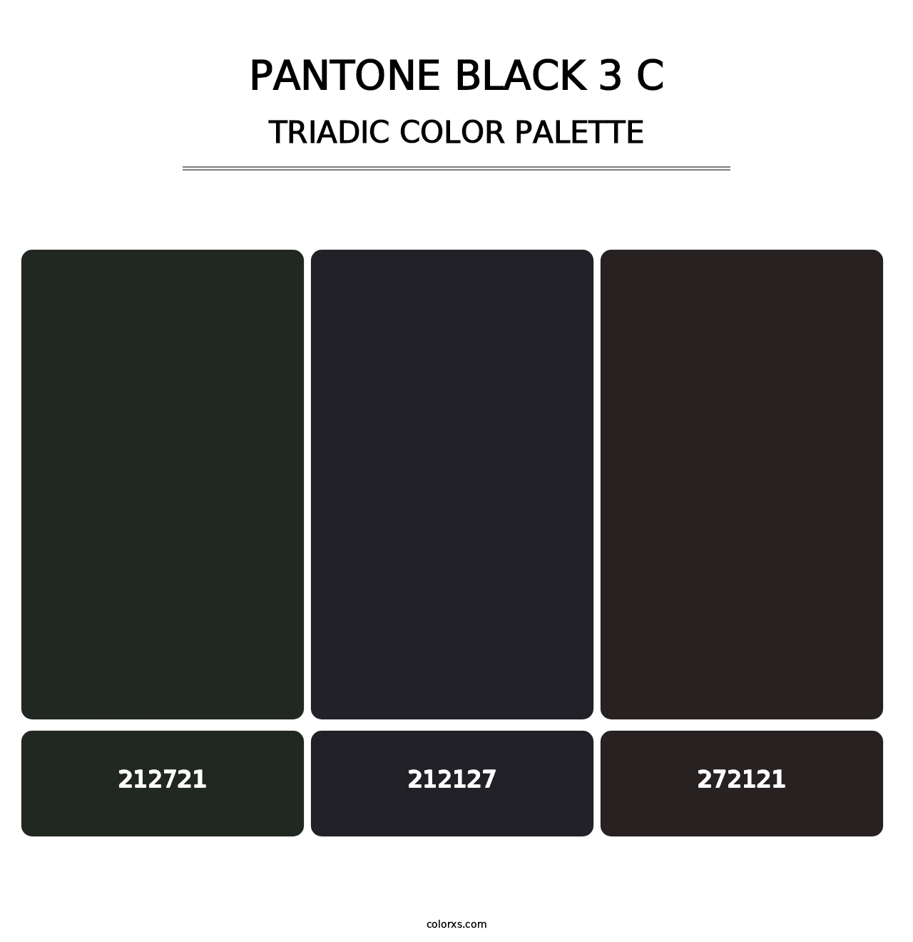 PANTONE Black 3 C - Triadic Color Palette