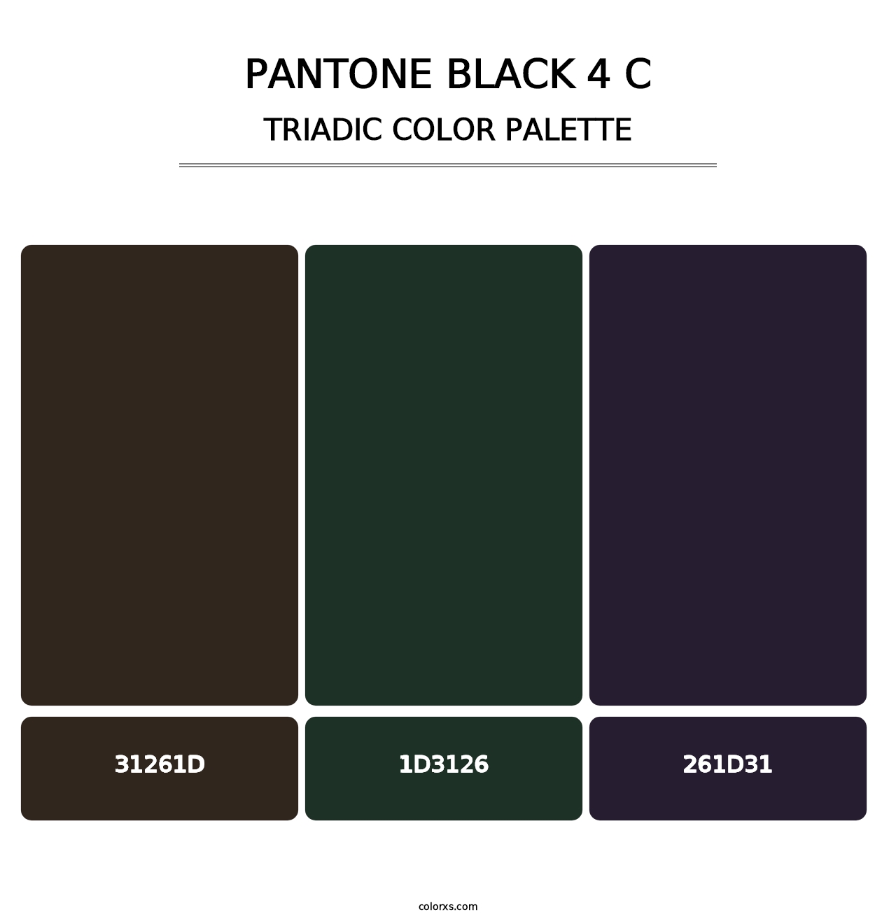 PANTONE Black 4 C - Triadic Color Palette