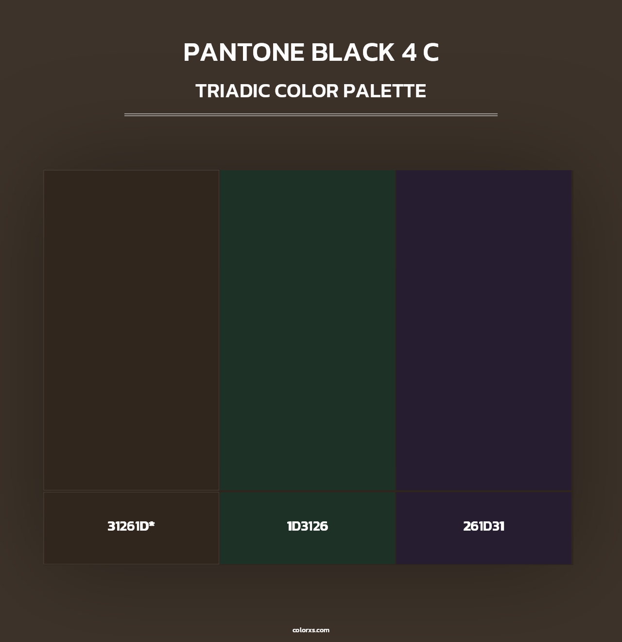 PANTONE Black 4 C - Triadic Color Palette