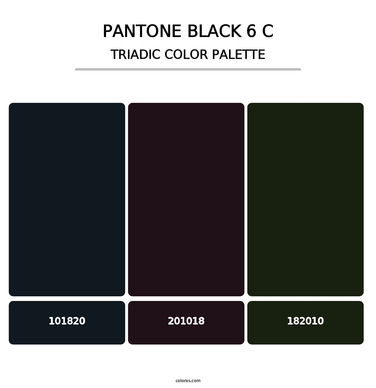 PANTONE Black 6 C - Triadic Color Palette