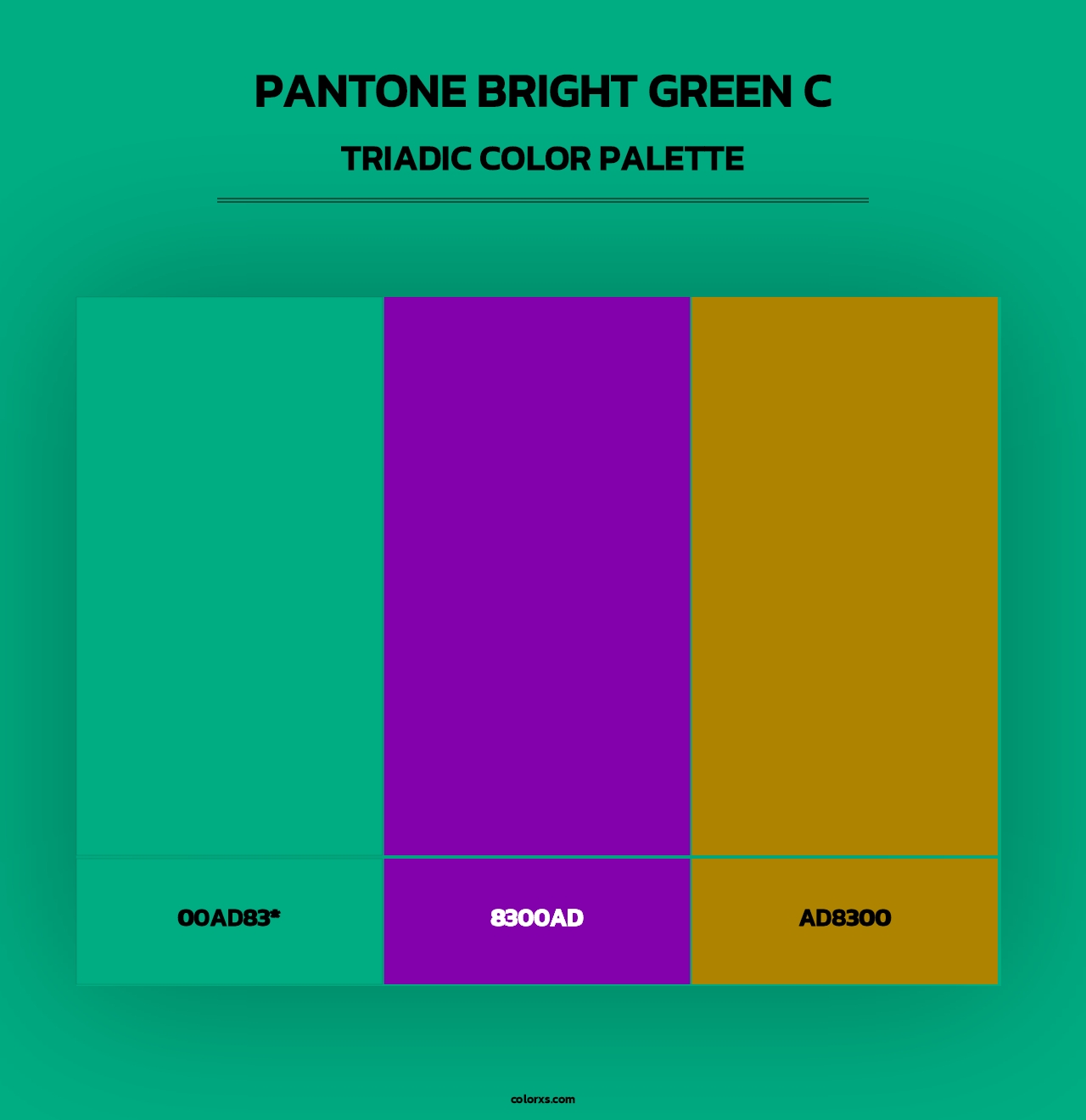 PANTONE Bright Green C - Triadic Color Palette