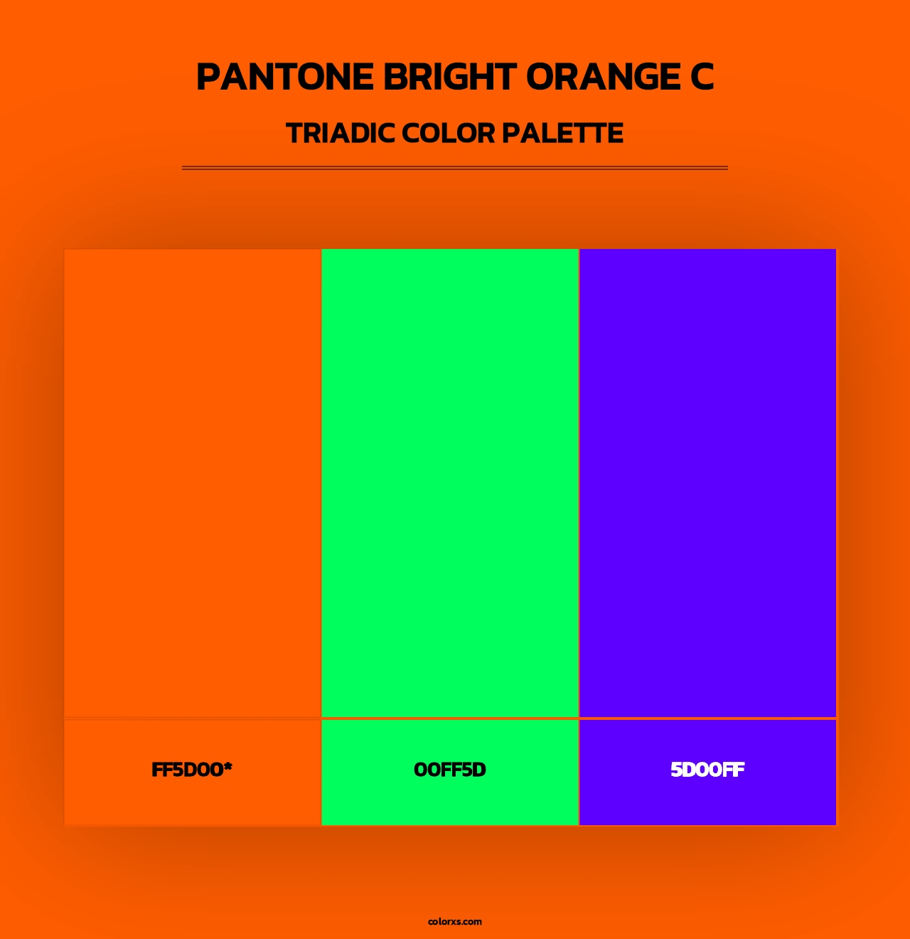 PANTONE Bright Orange C - Triadic Color Palette