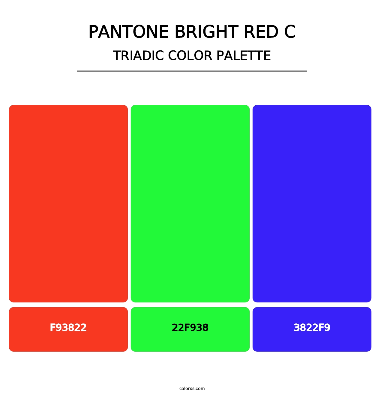 PANTONE Bright Red C - Triadic Color Palette