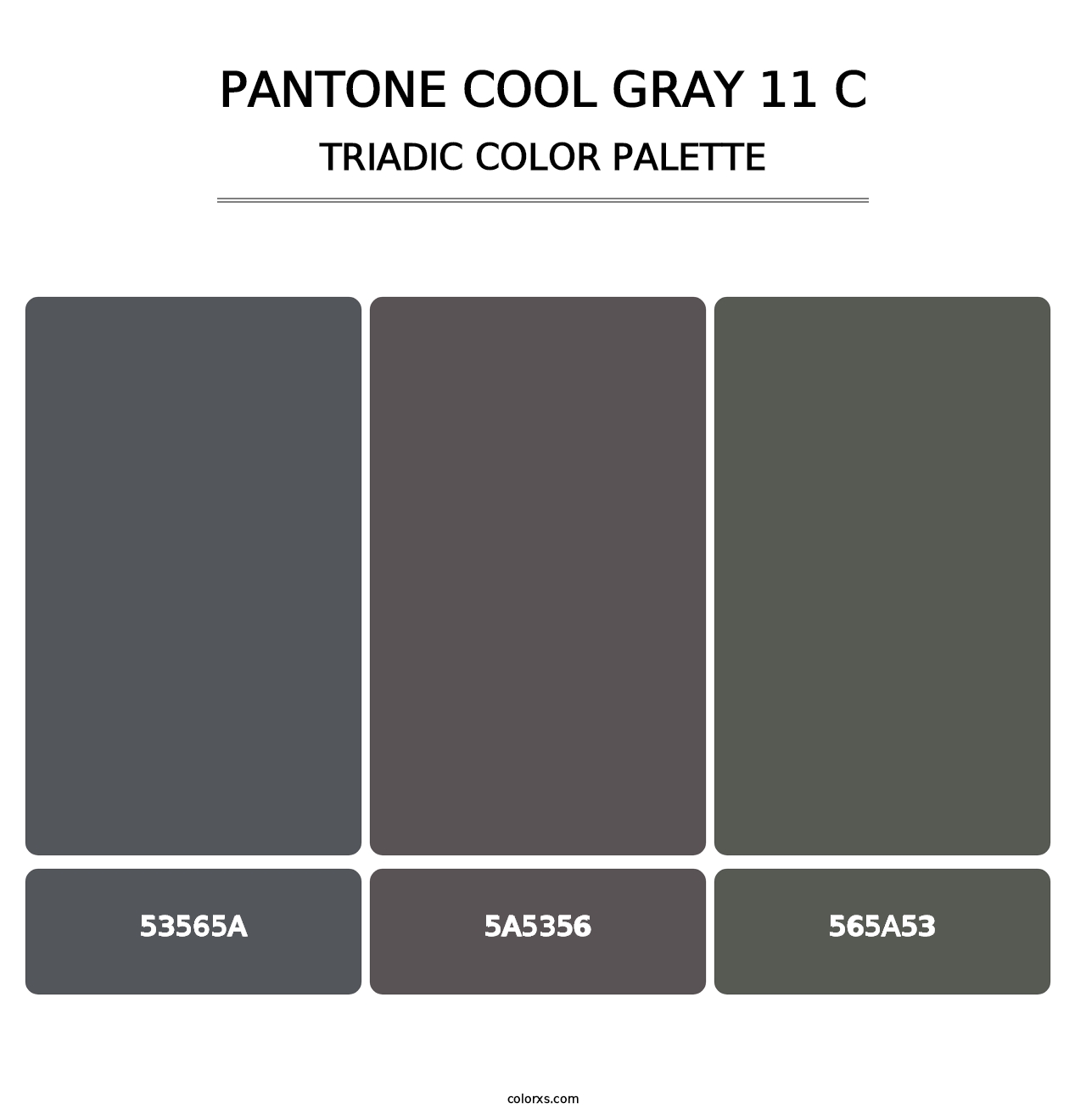 PANTONE Cool Gray 11 C - Triadic Color Palette