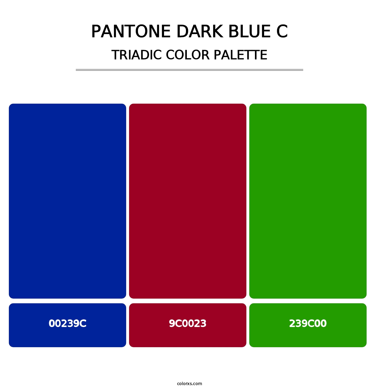PANTONE Dark Blue C - Triadic Color Palette